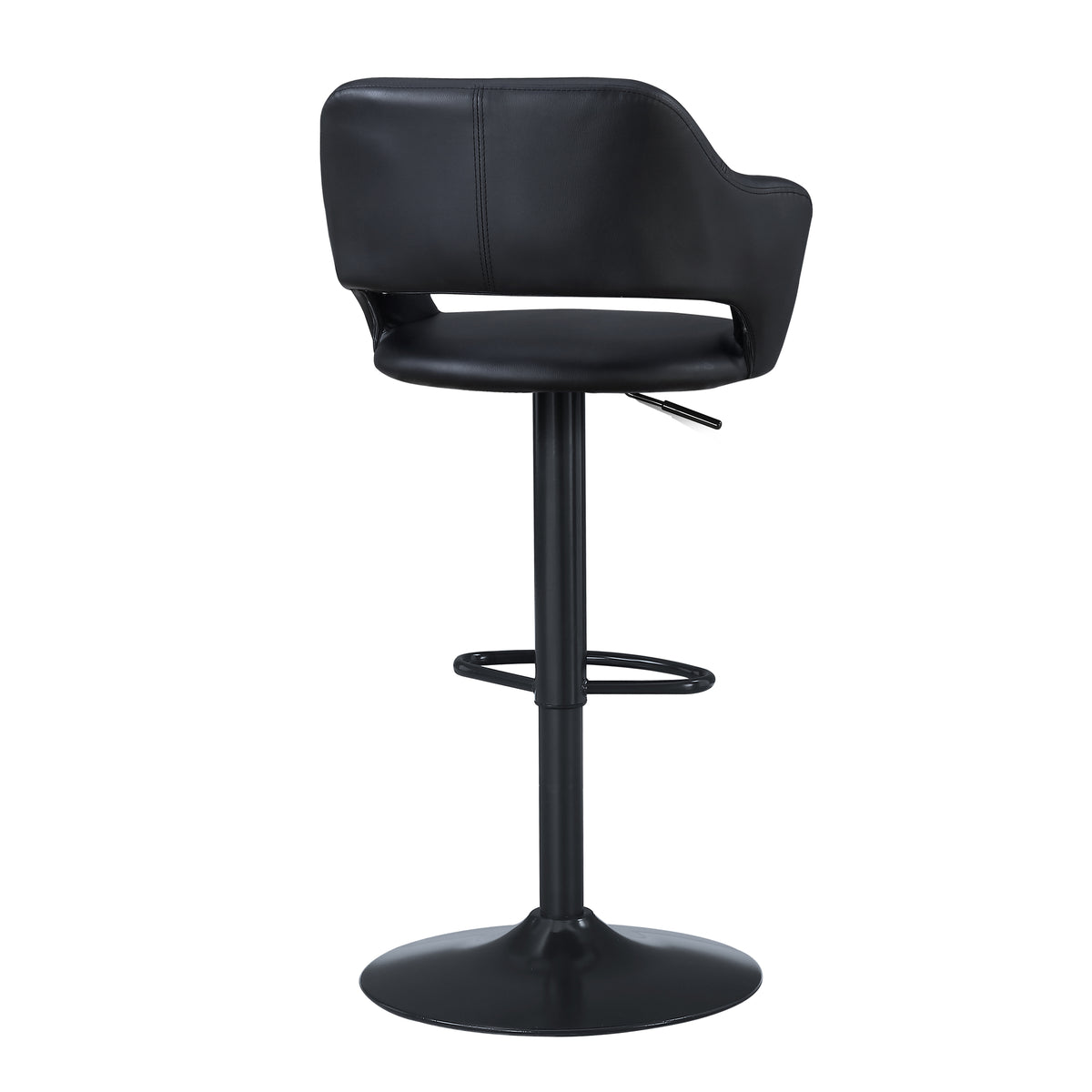 Barstool Grey Fabric Chrome Metal Hydraulic Lift-Home Bar Cabinets-DECOROLALA