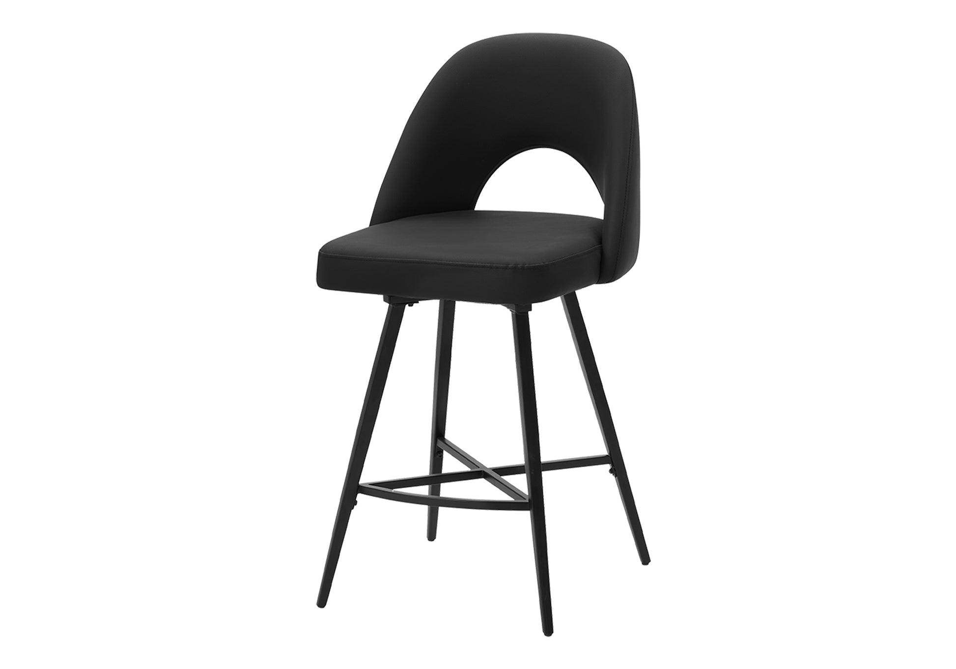 Barstool Set of 2 Counter Height 39" Swivel Black-DECOROLALA