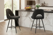 Barstool Set of 2 Counter Height 39" Swivel Black-DECOROLALA