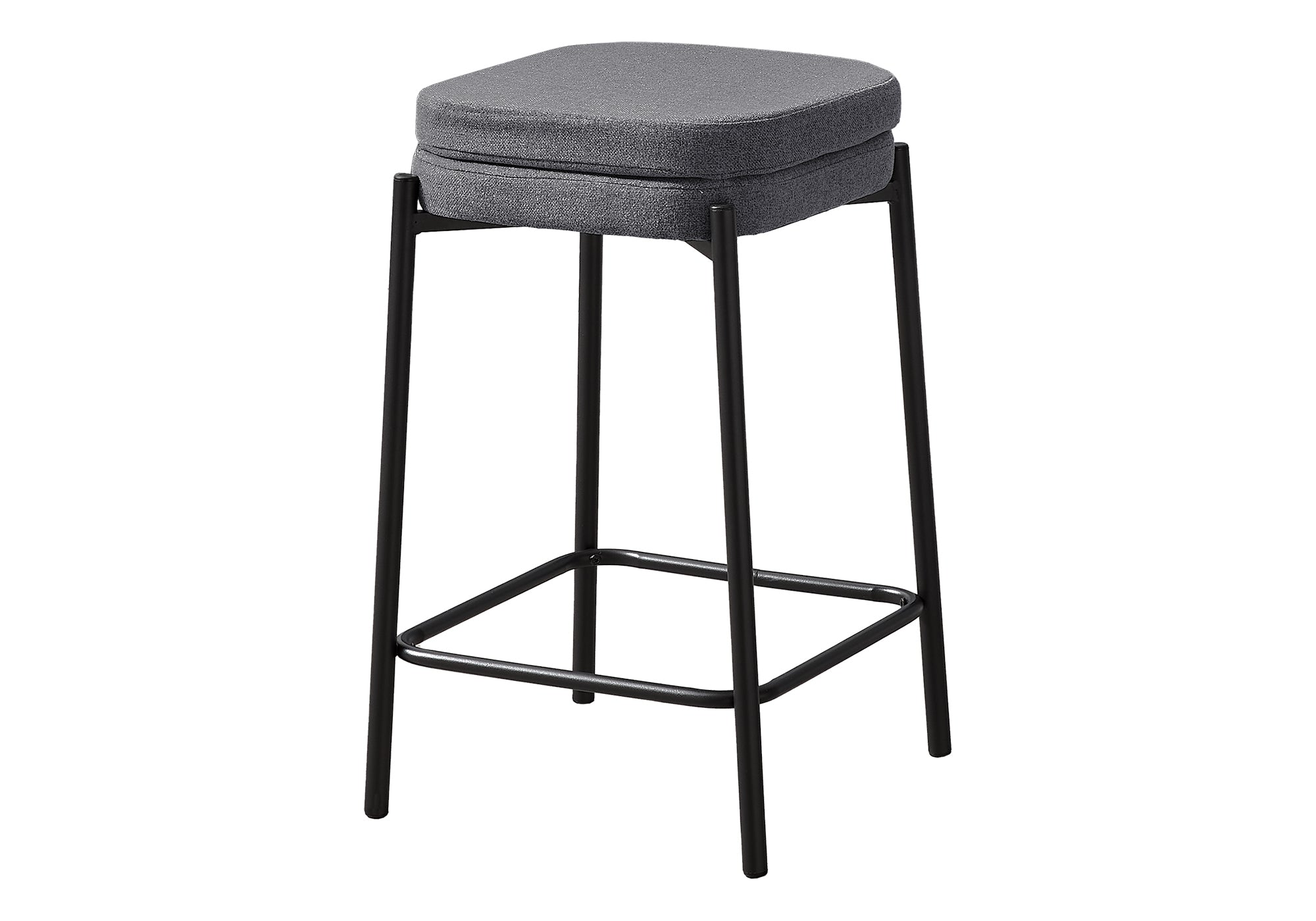 Barstool Set of 2 Counter Height Black Leather-Bar Stool-DECOROLALA