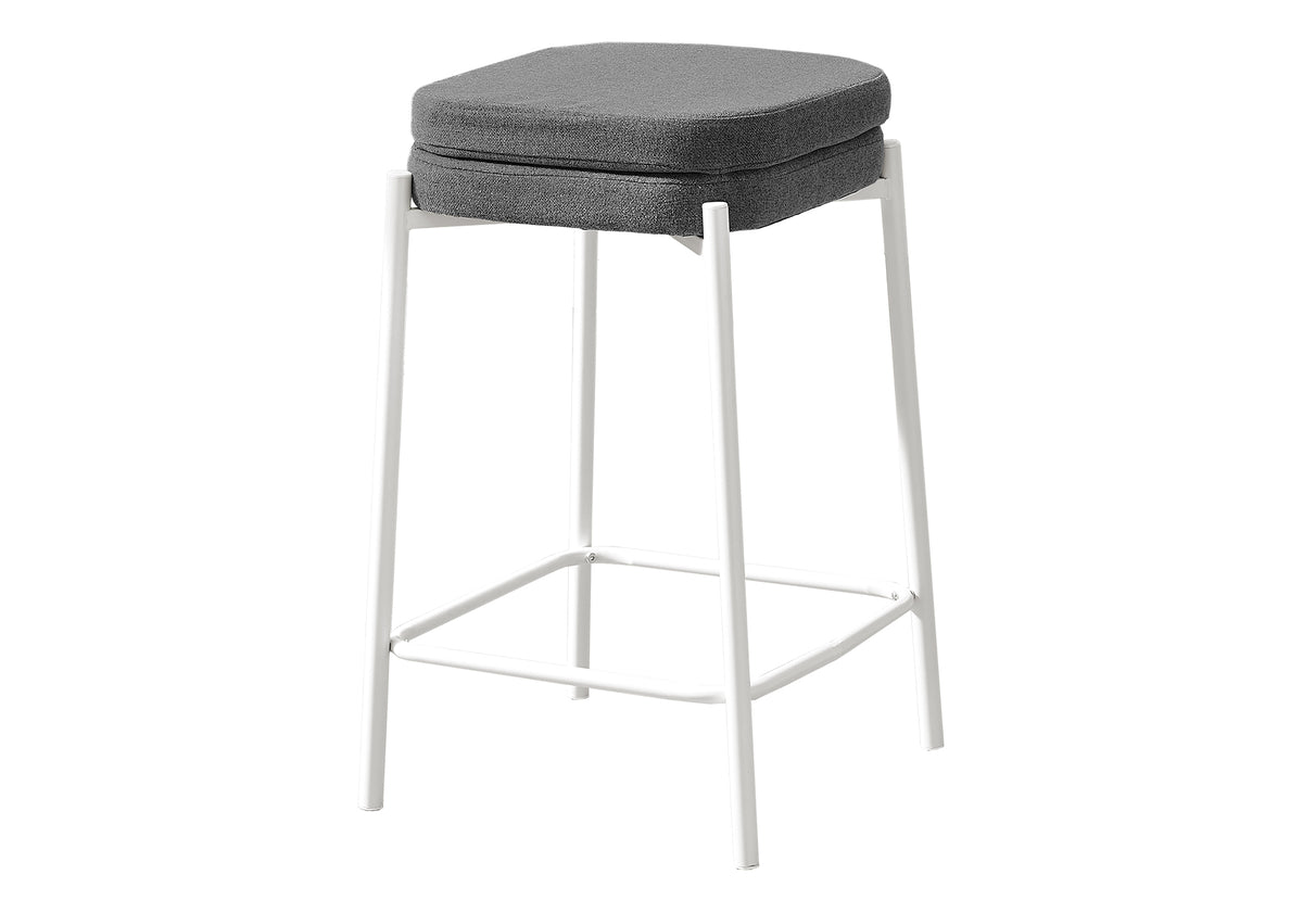 Barstool Set of 2 Counter Height Black Leather-Bar Stools-DECOROLALA