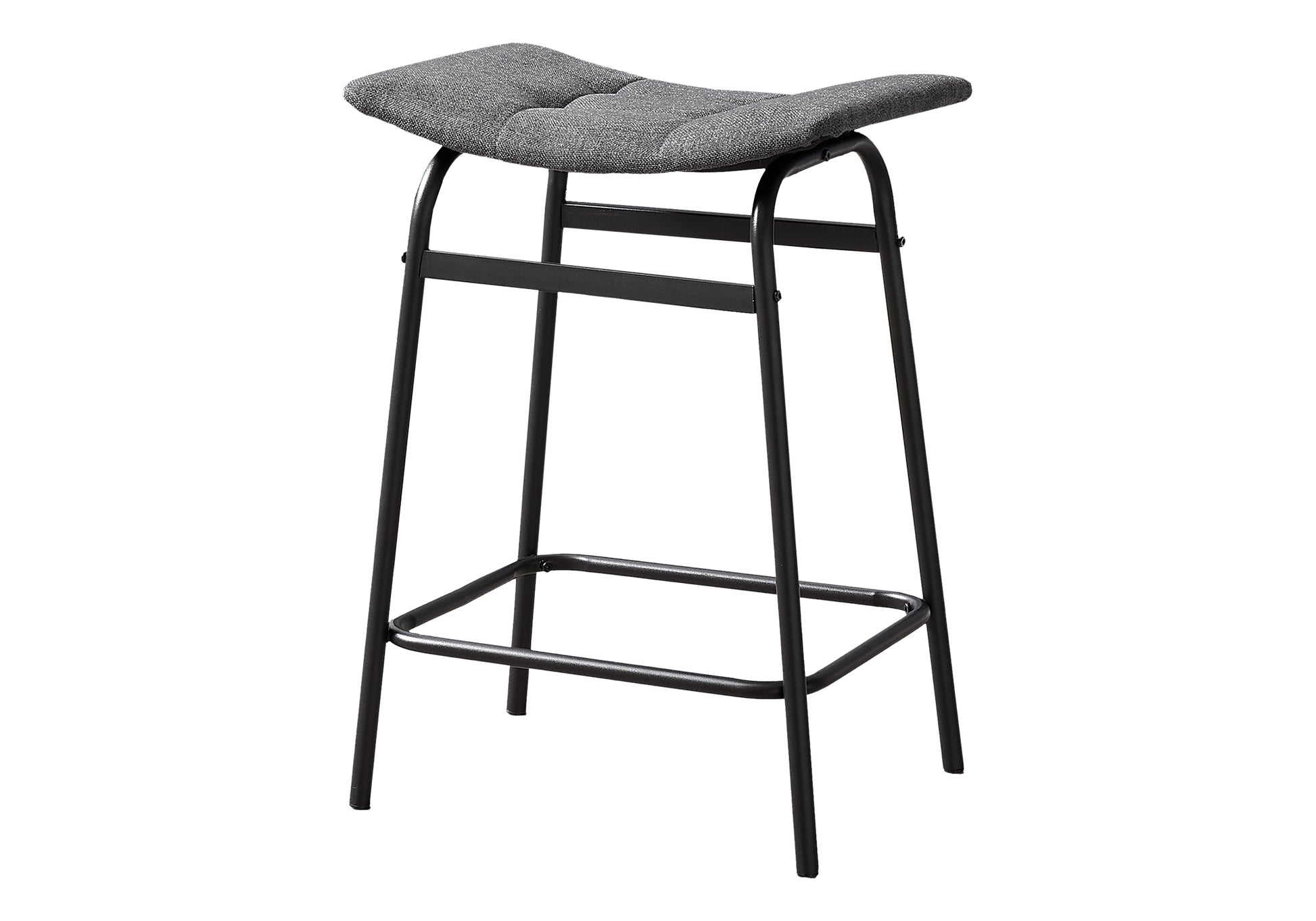 Barstool Set of 2 Counter Height Black PU Leather-Bar Stool-DECOROLALA