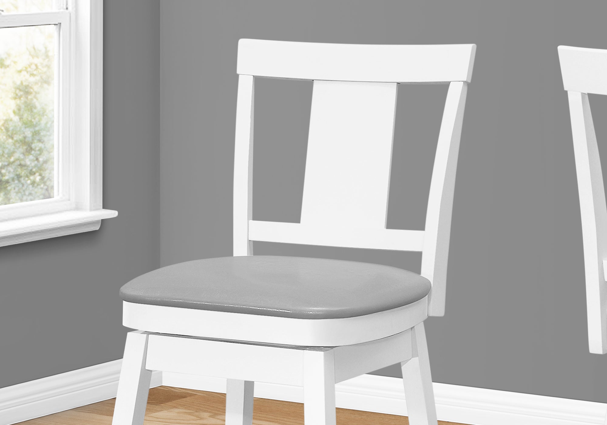 Barstool Set of 2 Counter-Height Swivel White 39"H-Bar Stool-DECOROLALA