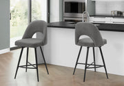 Barstools Set of 2, 39" Counter Height Swivel Grey-DECOROLALA