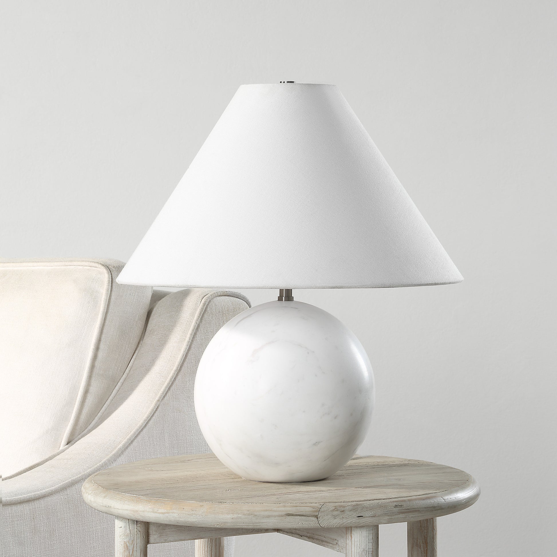 Basalla 19" Length Table Lamp, WHITE-Table Lamp-DECOROLALA