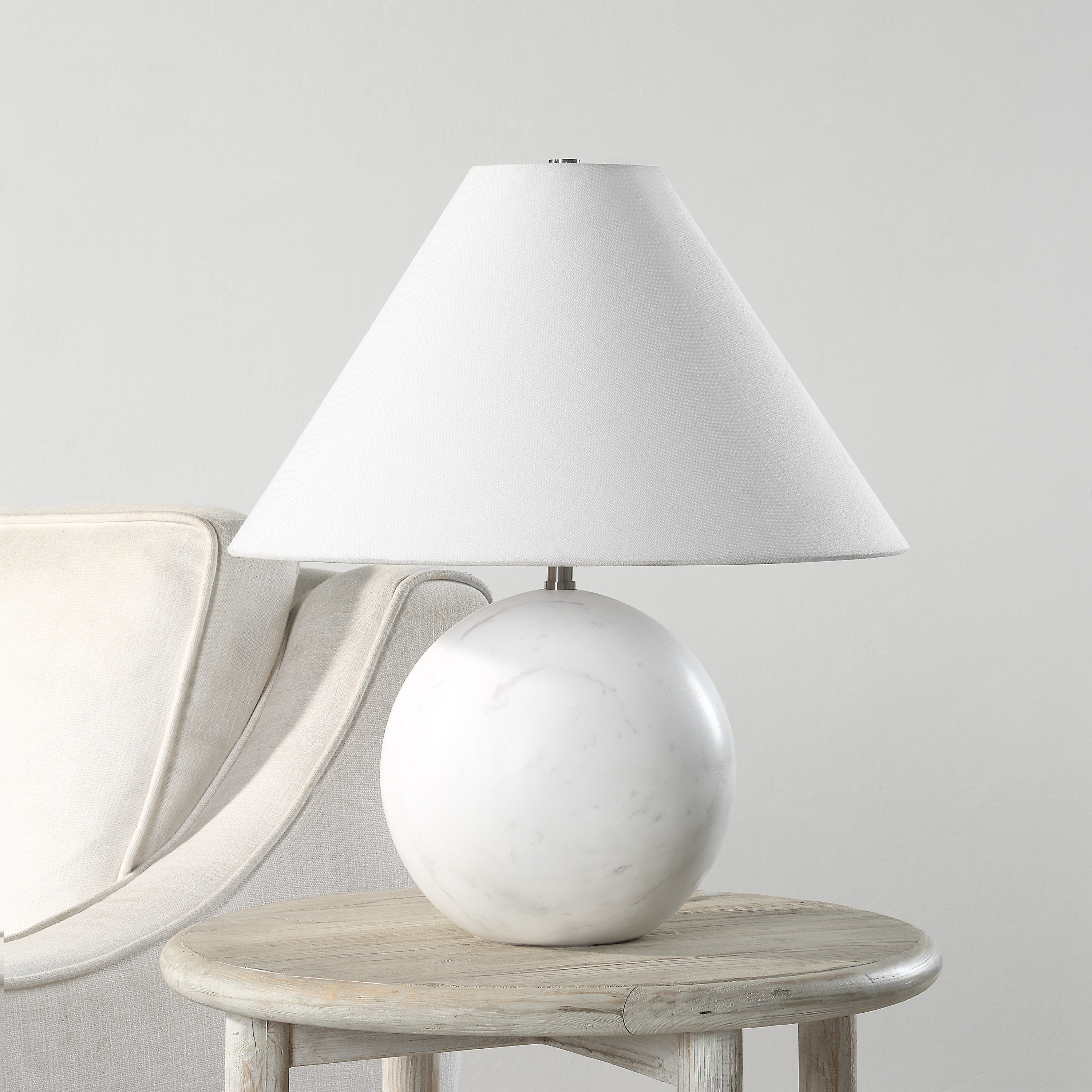 Basalla 19" Length Table Lamp, WHITE-Table Lamp-DECOROLALA