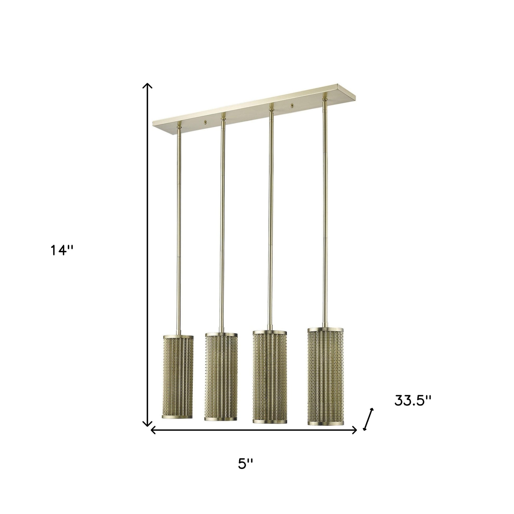 Basetti 4-Light Gold Pendant-Pendants-Hanging Lights-DECOROLALA