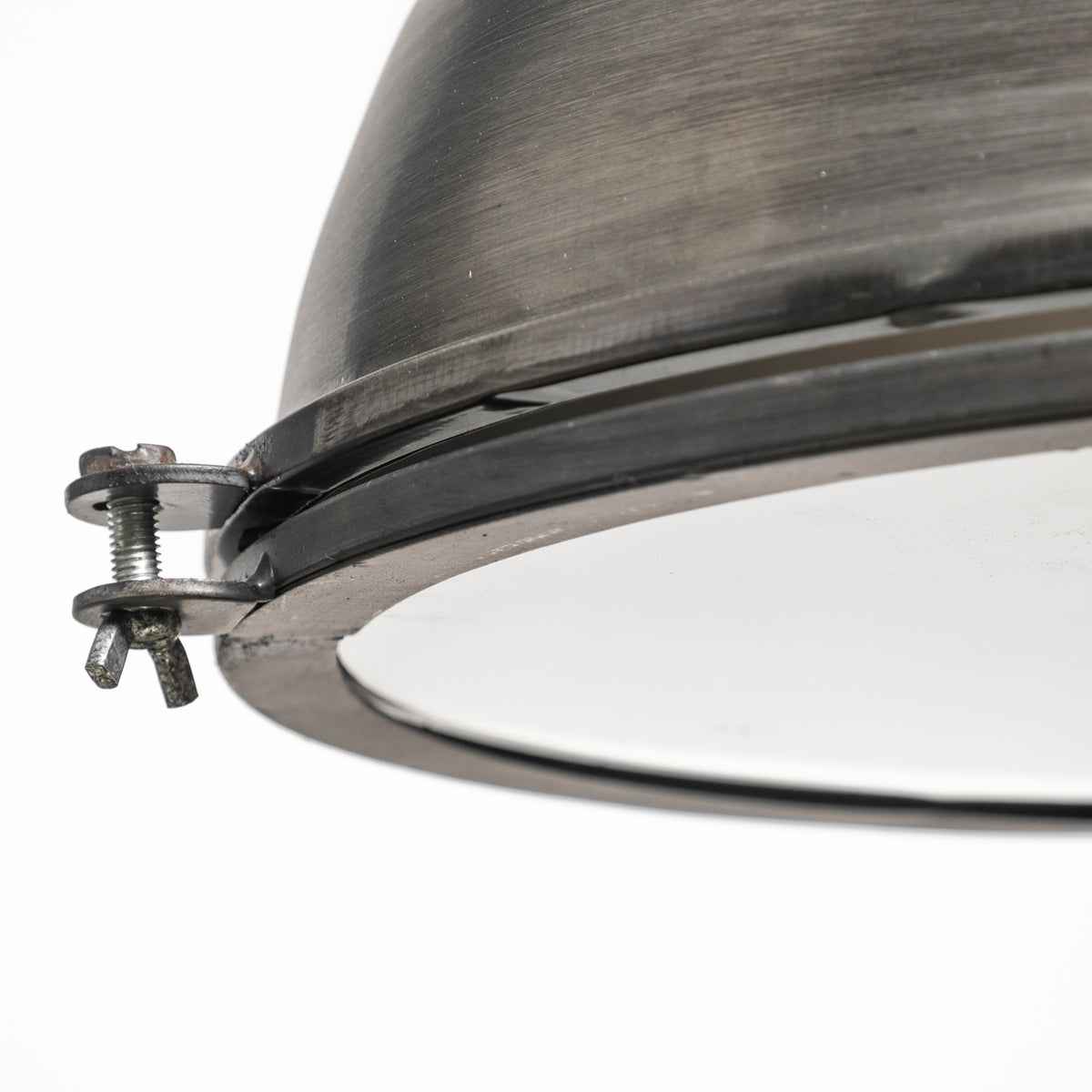 Bashaw I 17x20 Gray Toned Metal Dome Pendant Light-Pendant Lighting-DECOROLALA