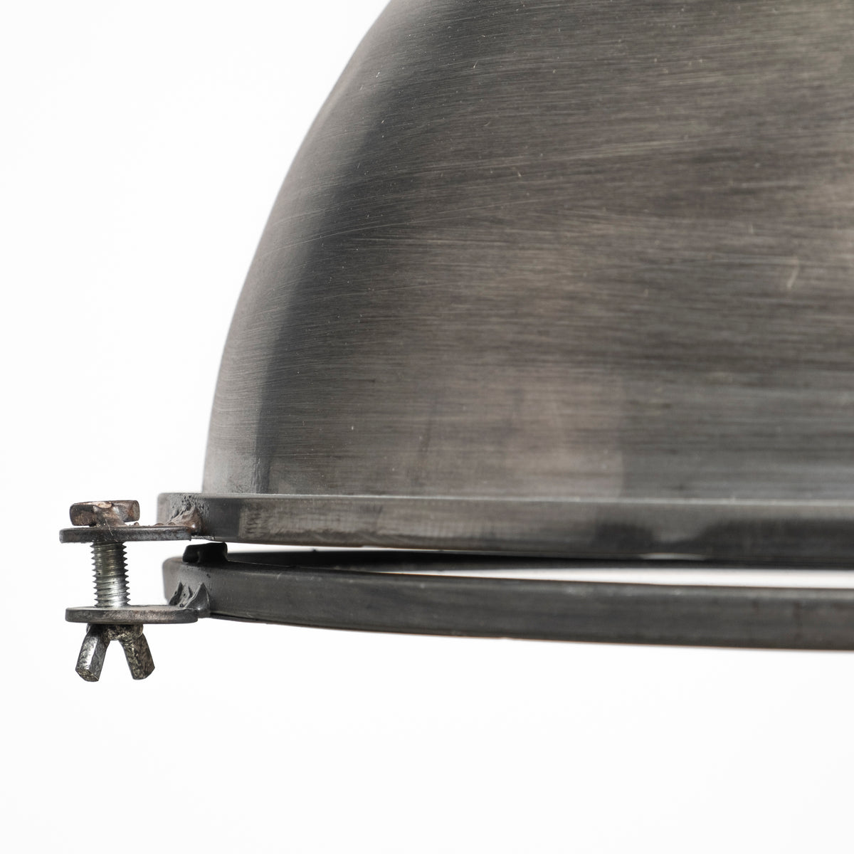 Bashaw I 17x20 Gray Toned Metal Dome Pendant Light-Pendant Lighting-DECOROLALA