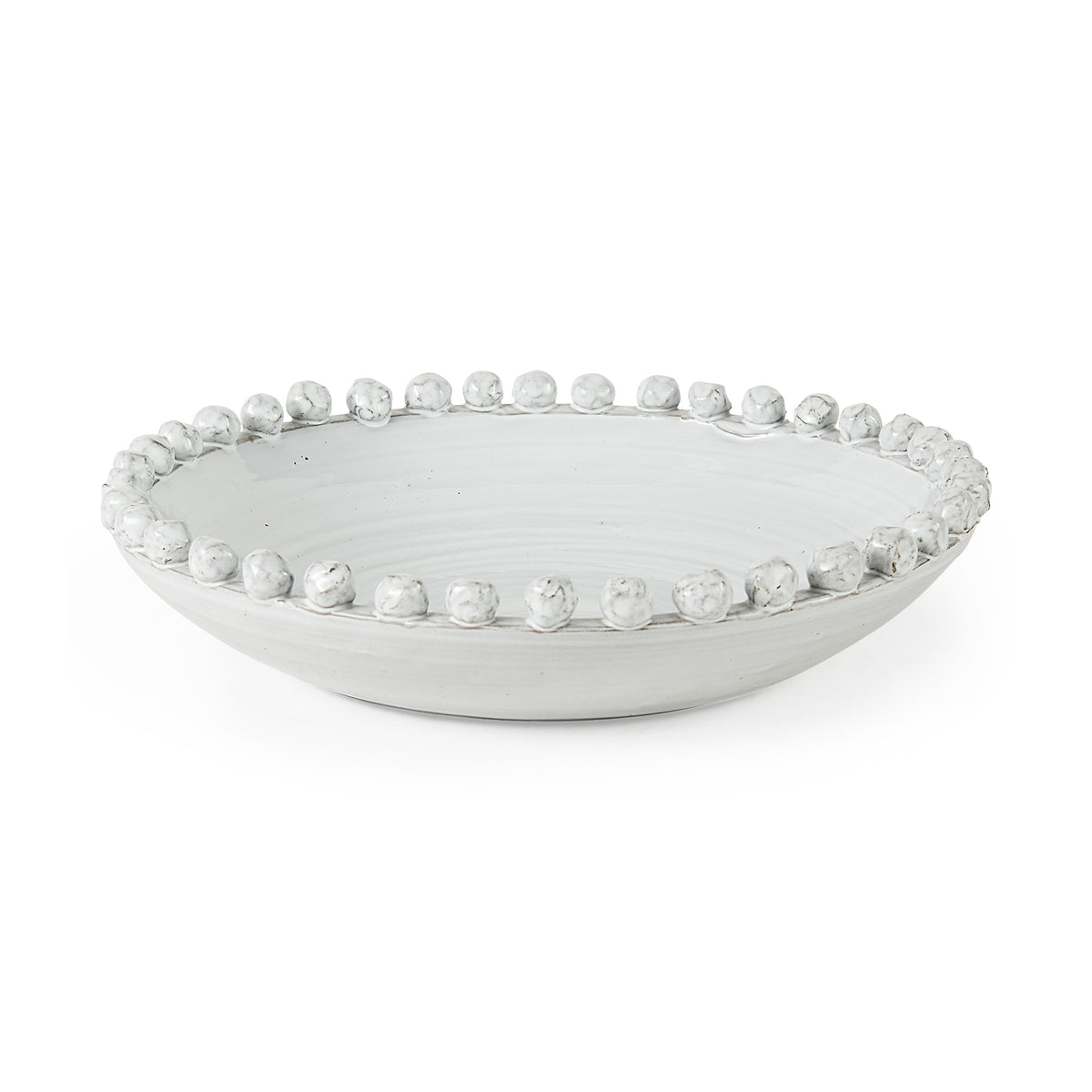 Basin 16" Round Off-White Glazed Decorative Bowl-Bowls-DECOROLALA