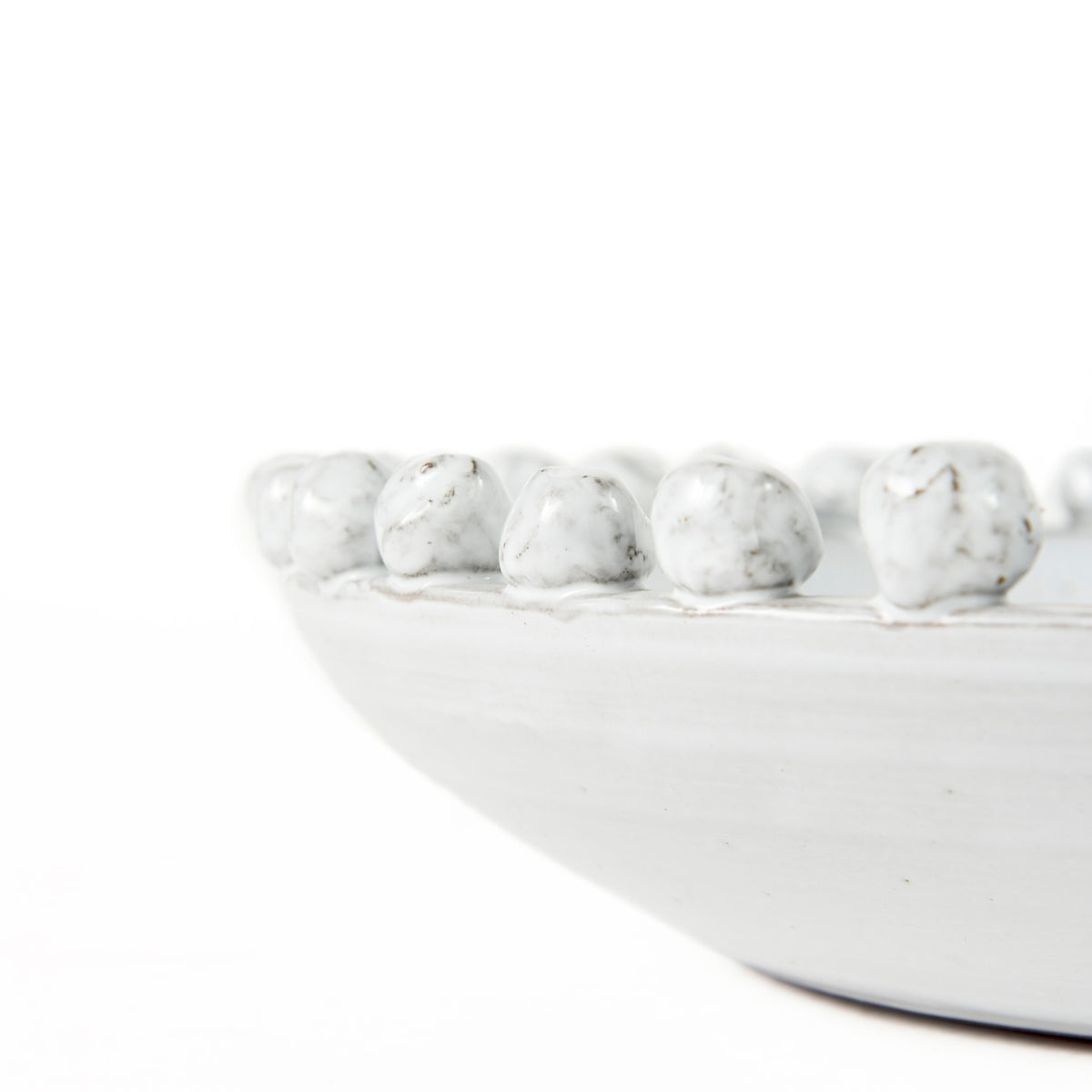 Basin 16" Round Off-White Glazed Decorative Bowl-Bowls-DECOROLALA