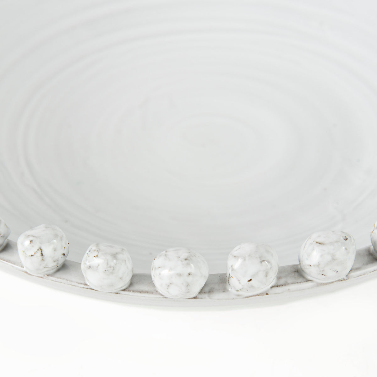 Basin 16" Round Off-White Glazed Decorative Bowl-Bowls-DECOROLALA