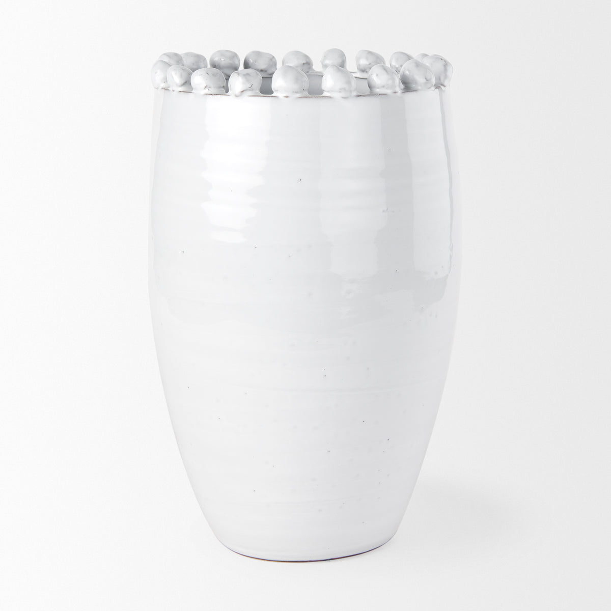 Basin Large Off-White Glazed Vase-Vase-DECOROLALA