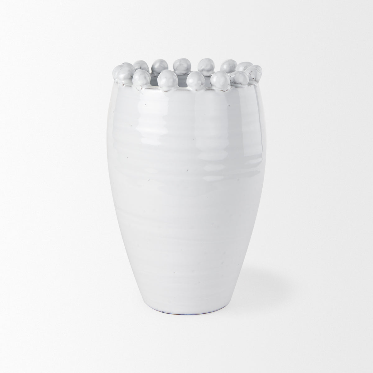Basin Medium Off-White Glazed Vase-Vase-DECOROLALA