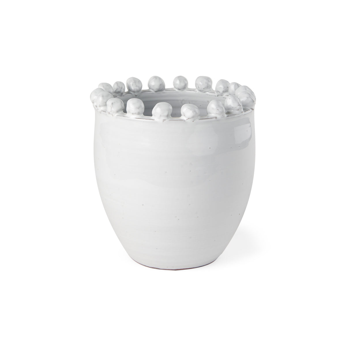 Basin Small Off-White Glazed Ceramic Vase-Vases-DECOROLALA