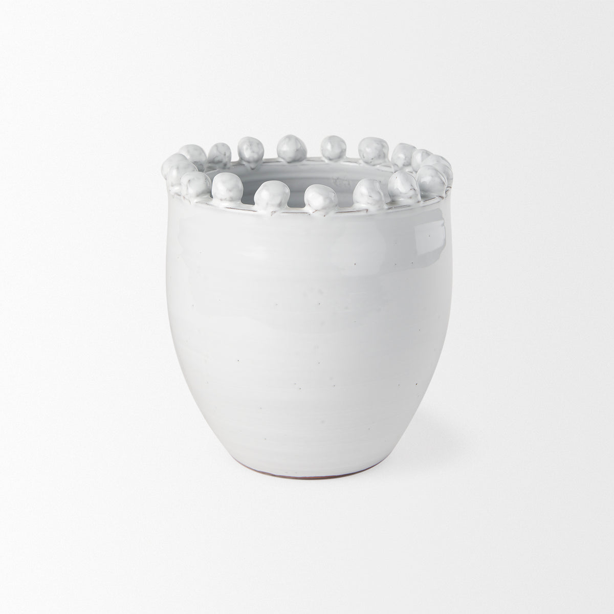 Basin Small Off-White Glazed Vase-Vase-DECOROLALA