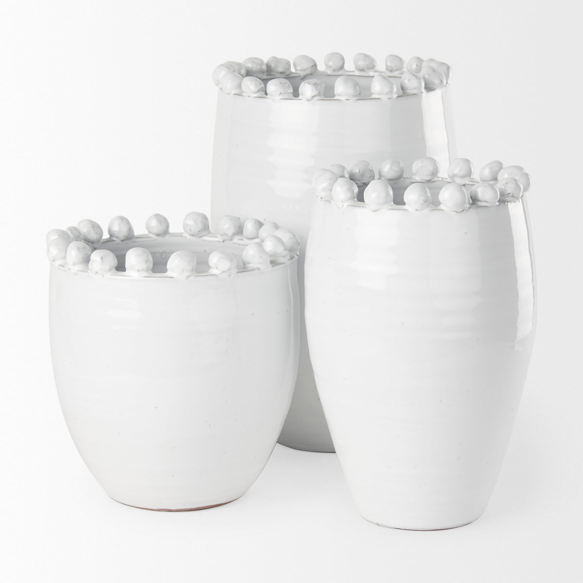 Basin Small Off-White Glazed Vase-Vase-DECOROLALA