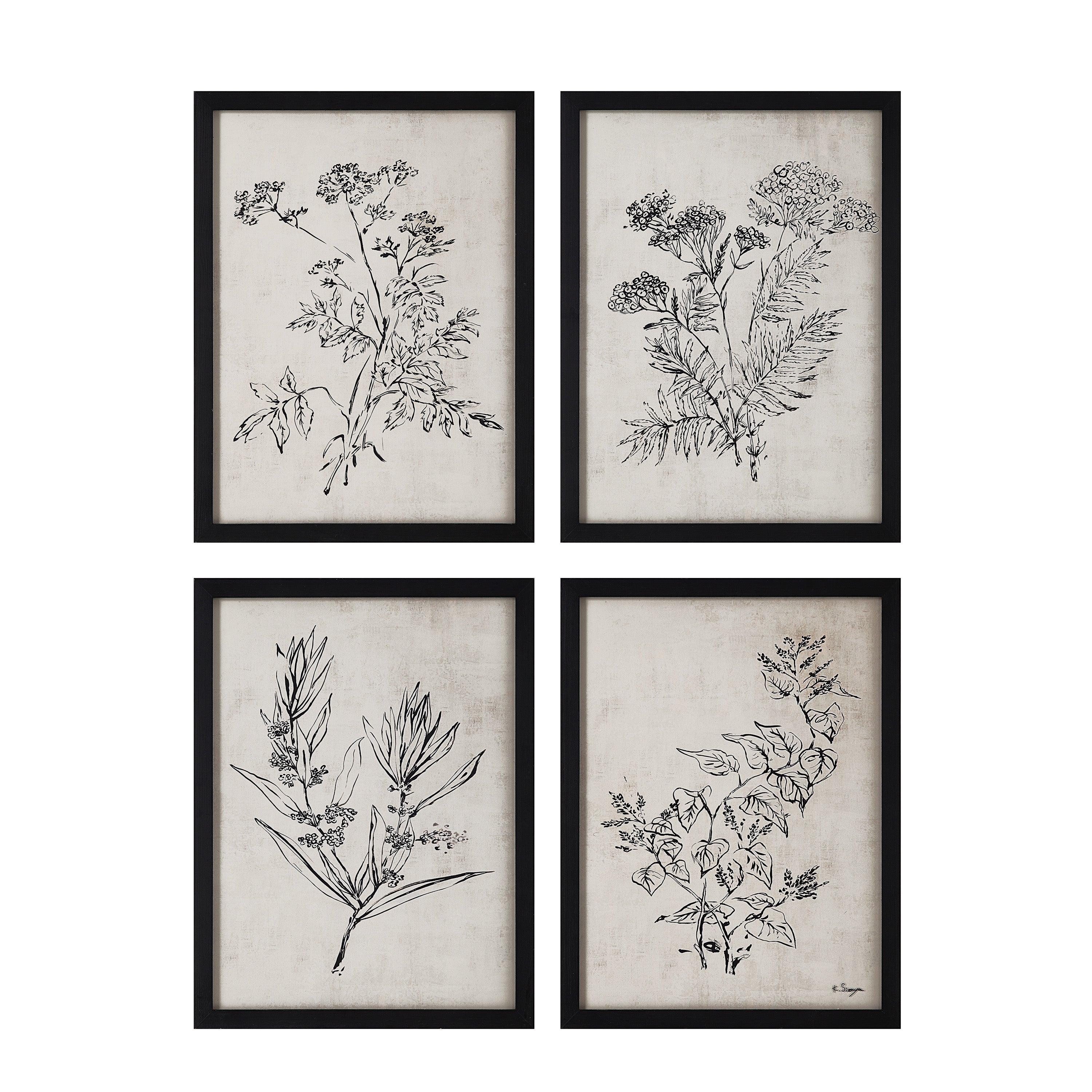 Basset 18" Wide Wall Art with Wood Frame, Painted Black-Canvas Art-DECOROLALA