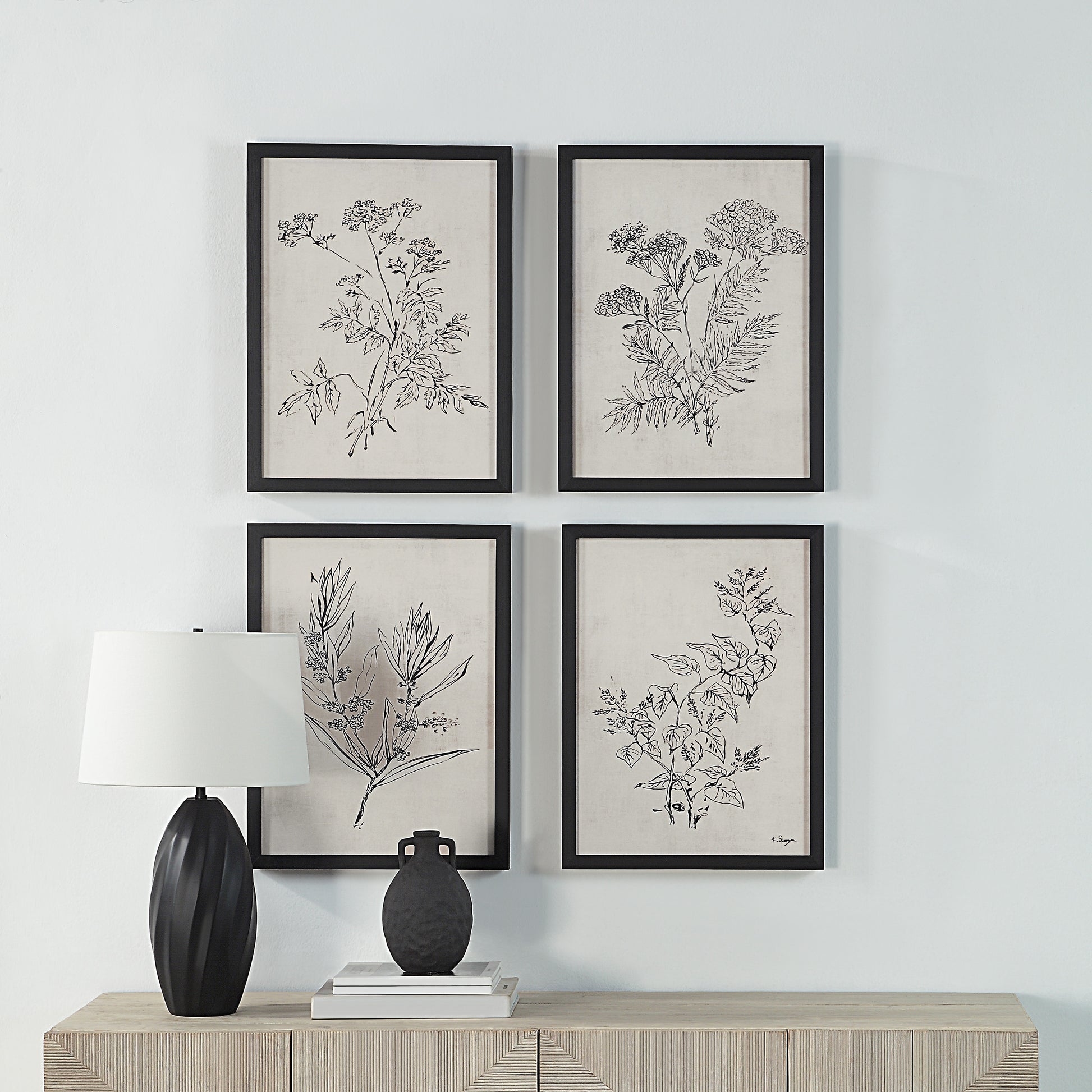 Basset 18" Wide Wall Art with Wood Frame, Painted Black-Canvas Art-DECOROLALA