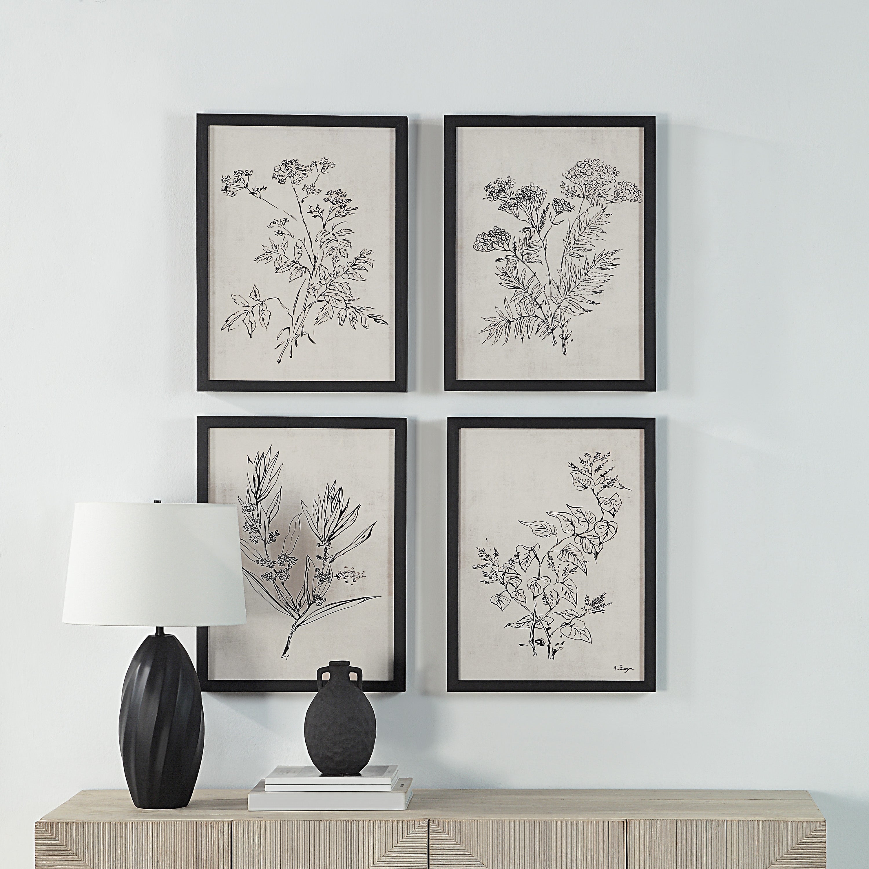 Basset 18" Wide Wall Art with Wood Frame, Painted Black-Canvas Art-DECOROLALA
