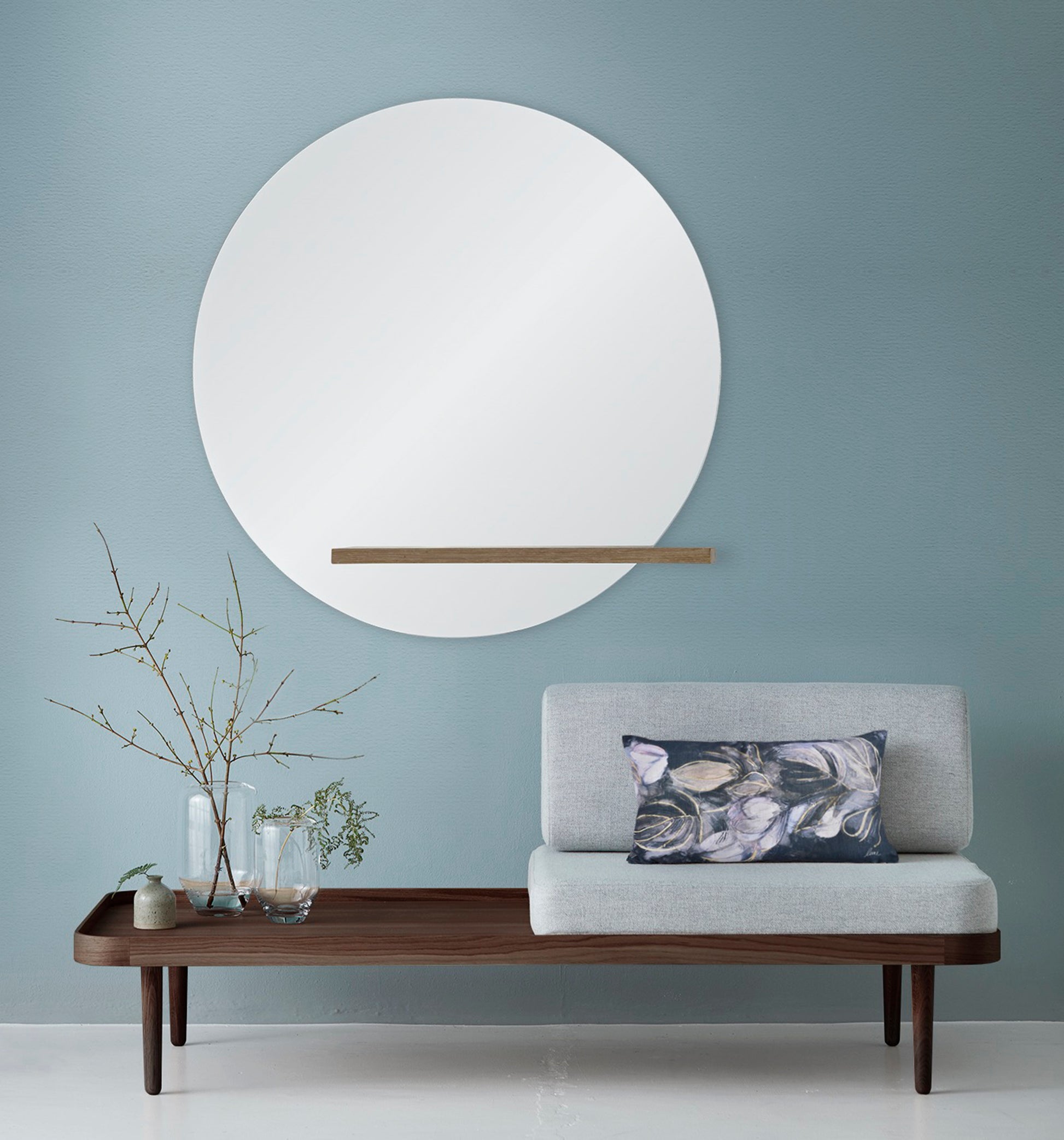 Bassett 36" Tall Round Wall Mirror-Mirror-DECOROLALA