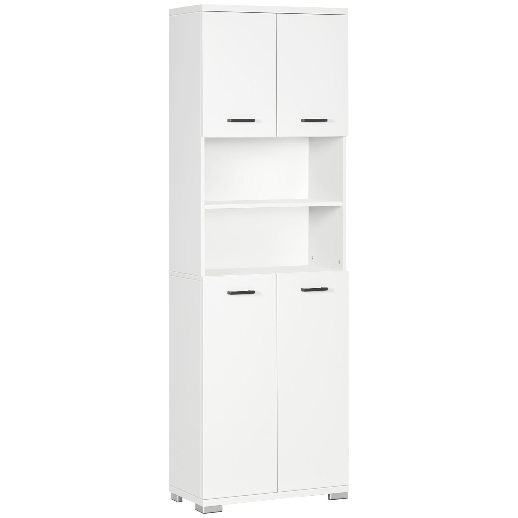 Bathroom Cabinet 23.6"x72" White Open Shelves-DECOROLALA