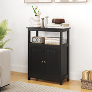 Bathroom Floor Cabinet - Black Freestanding Storage Organizer-Floor Cabinets-DECOROLALA