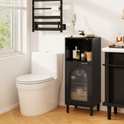 Bathroom Floor Cabinet - Wood Storage Organizer White 35.5"-Floor Cabinets-DECOROLALA