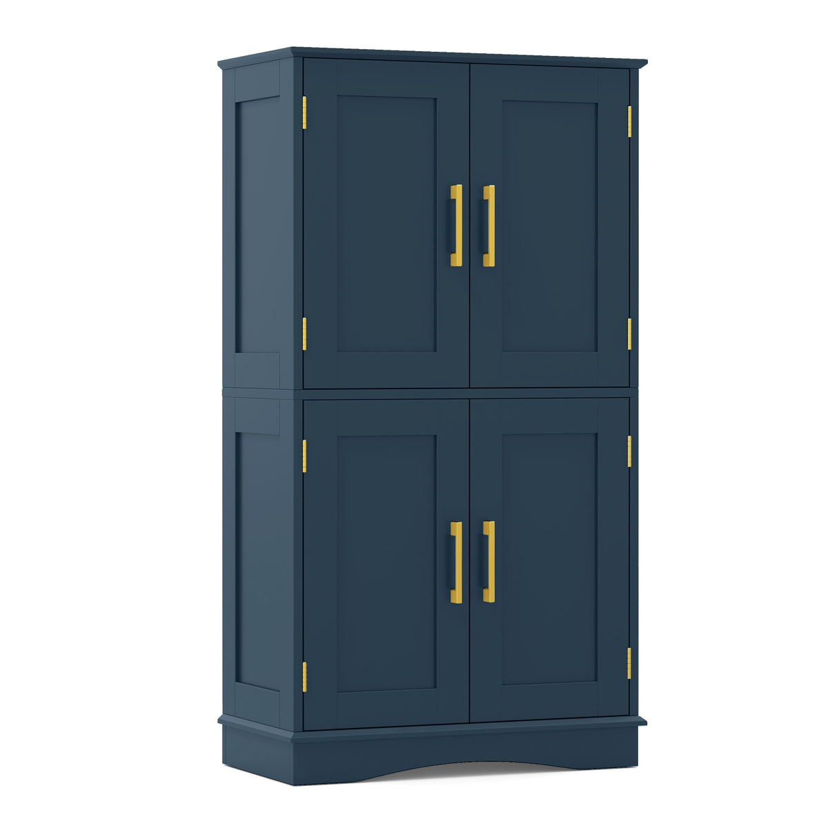 Bathroom Floor Storage Cabinet - 4 Doors 2 Shelves Blue-Floor Cabinets-DECOROLALA