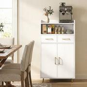 Bathroom Floor Storage Cabinet with 2 Drawers & 2 Doors - White-Floor Cabinets-DECOROLALA