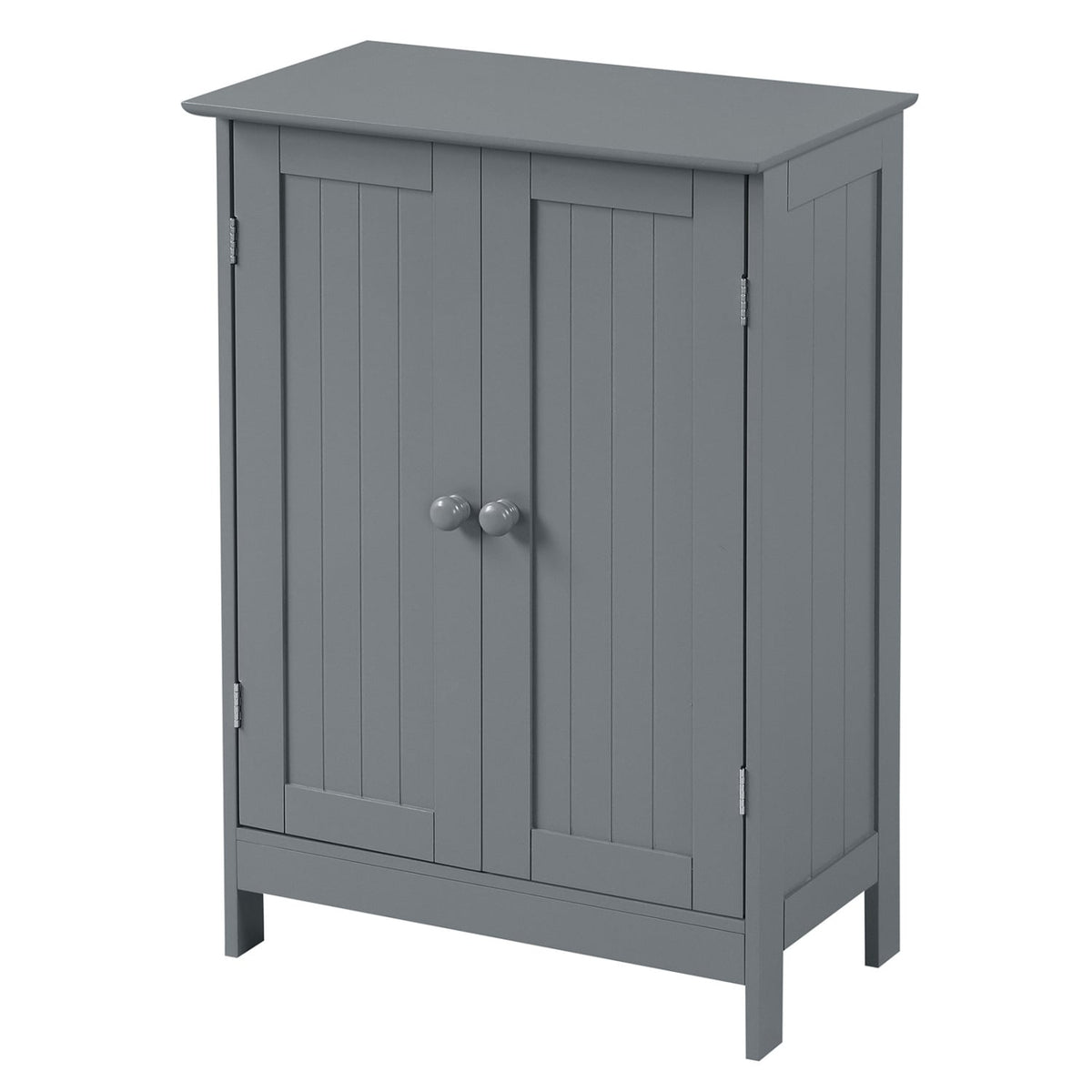 Bathroom Floor Storage Double Door Cupboard Cabinet-Gray-Floor Cabinets-DECOROLALA