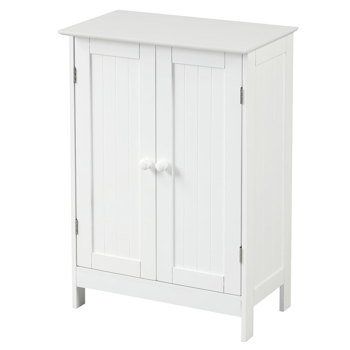 Bathroom Floor Storage Double Door Cupboard Cabinet-White-Floor Cabinets-DECOROLALA
