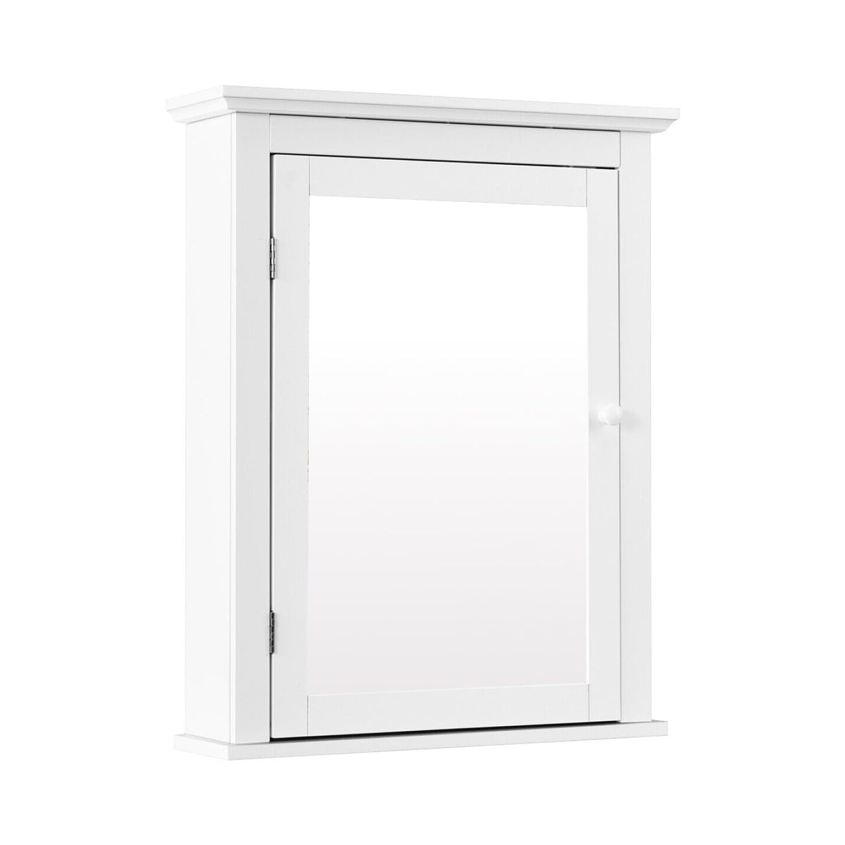 Bathroom Mirror Cabinet Wall Mounted Adjustable Shelf Medicine Storage-White-Wall Cabinets-DECOROLALA