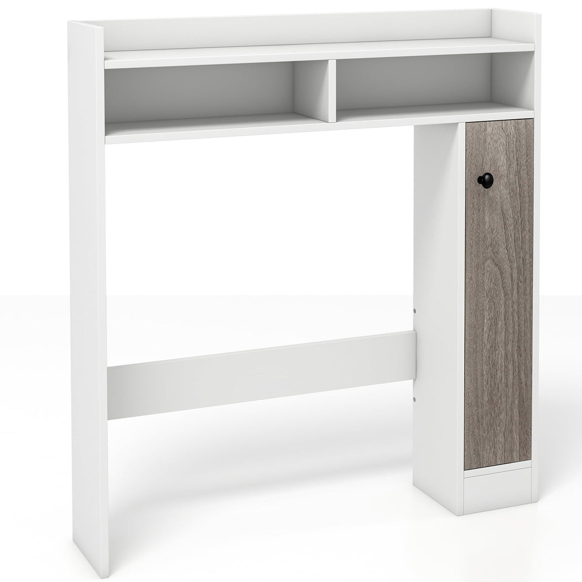 Bathroom Over the Toilet Floor Storage Organizer with Adjustable Shelves-White-Over the Toilet Storage-DECOROLALA