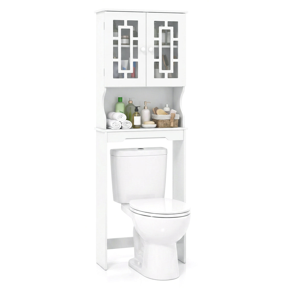 Bathroom Spacesaver Over the Toilet Door Storage Cabinet-Over the Toilet Storage-DECOROLALA