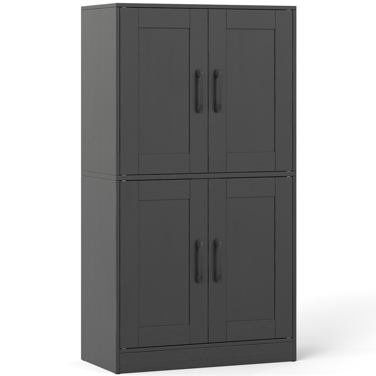 Bathroom Storage Cabinet - 43.5" Black with Adjustable Shelves-Floor Cabinets-DECOROLALA