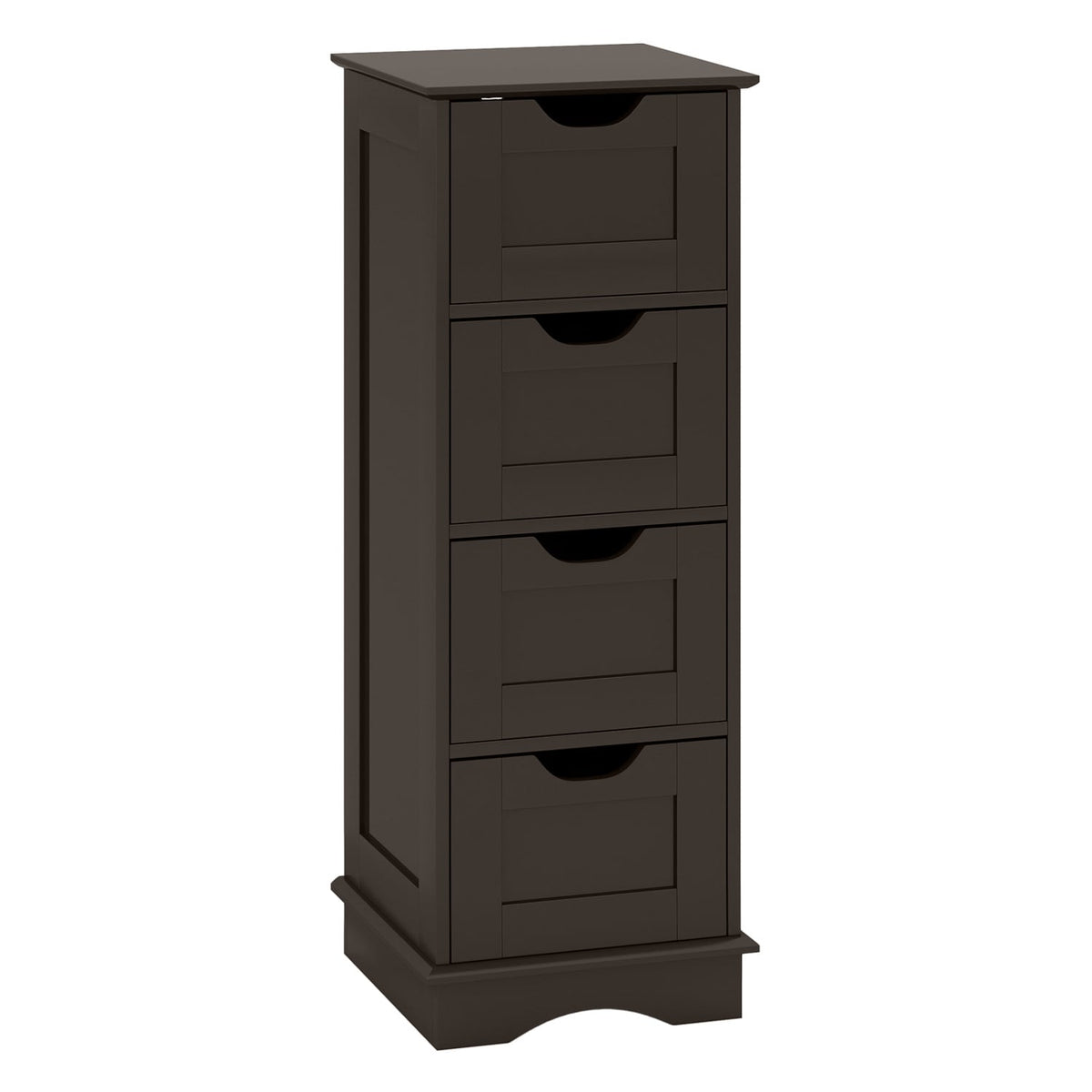 Bathroom Storage Cabinet - Brown 4-Drawer 12" x 12" x 32" MDF-Floor Cabinets-DECOROLALA