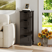 Bathroom Storage Cabinet - Brown 4-Drawer 12" x 12" x 32" MDF-Floor Cabinets-DECOROLALA