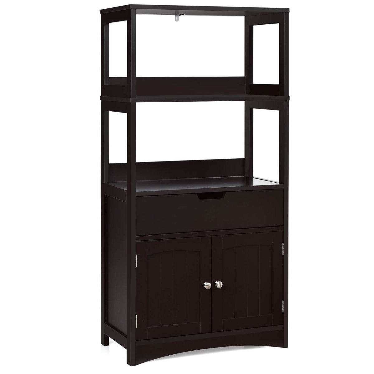 Bathroom Storage Cabinet with Drawer and Shelf Floor Cabinet-Espresso-Floor Cabinets-DECOROLALA