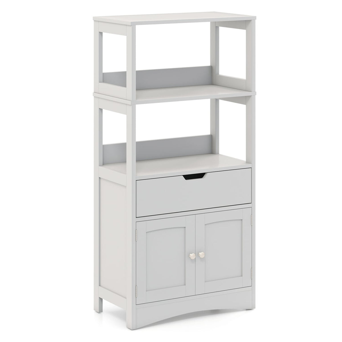 Bathroom Storage Cabinet with Drawer and Shelf Floor Cabinet-Gray-Floor Cabinets-DECOROLALA