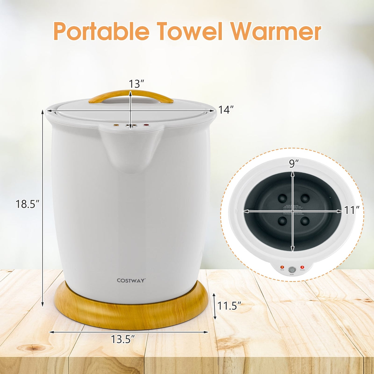 Bathroom Towel Warmer Bucket - 20L Large Capacity Gray-Dryers-DECOROLALA