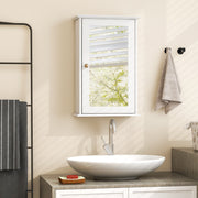 Bathroom Wall Cabinet with Single Mirror Door-White-Wall Cabinets-DECOROLALA