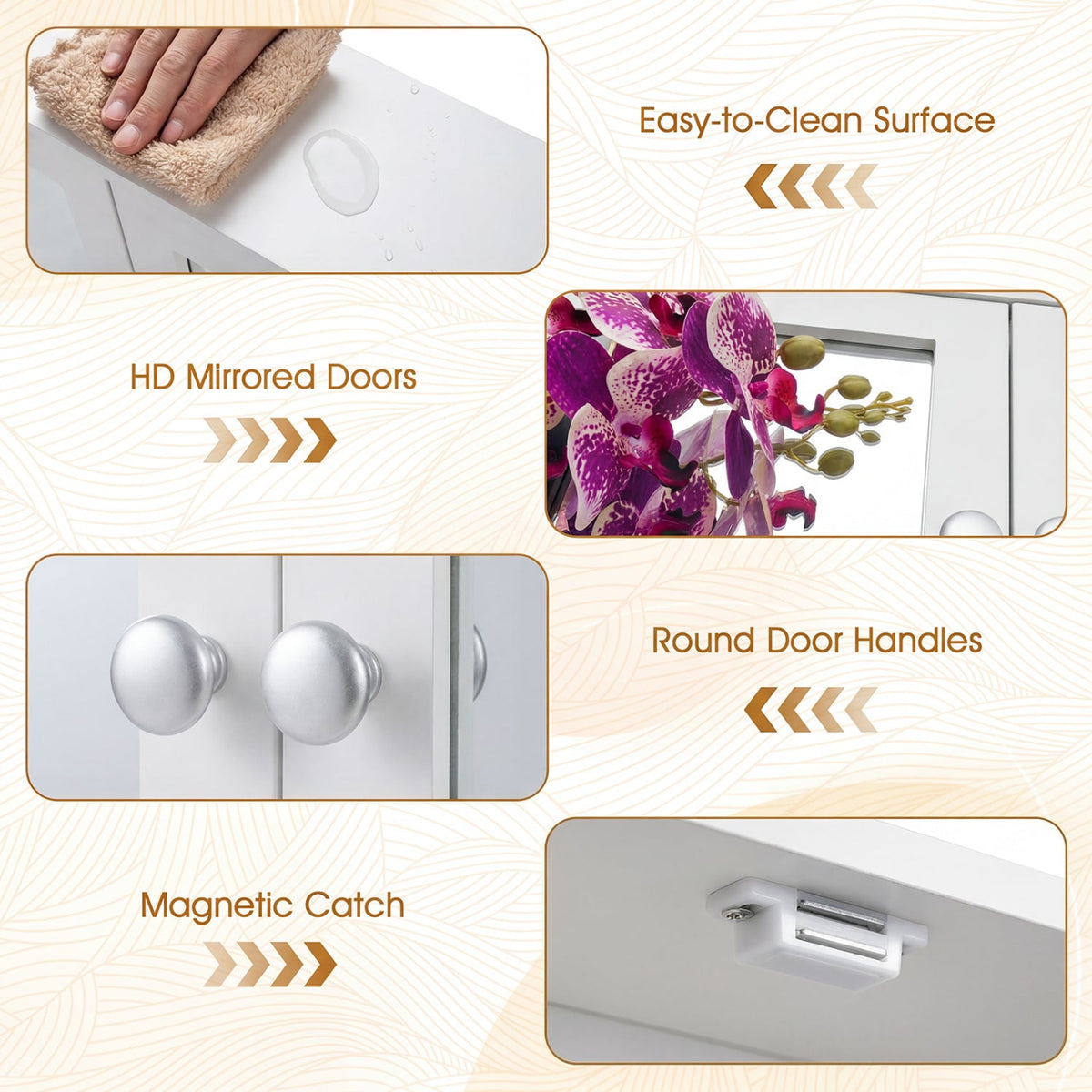 Bathroom Wall Mount Mirror Cabinet Organizer-White-Wall Cabinets-DECOROLALA