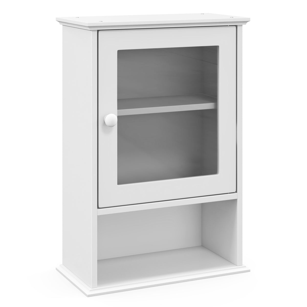Bathroom Wall Mounted Adjustable Hanging Storage Medicine Cabinet-White-Wall Cabinets-DECOROLALA