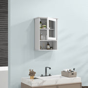 Bathroom Wall Mounted Adjustable Hanging Storage Medicine Cabinet-White-Wall Cabinets-DECOROLALA
