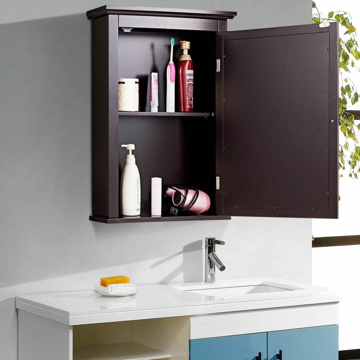 Bathroom Wall Mounted Storage Mirror Medicine Cabinet-Wall Cabinets-DECOROLALA