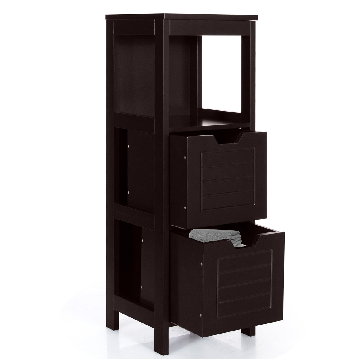 Bathroom Wooden Floor Cabinet Multifunction Storage Rack Stand Organizer-Coffee-Floor Cabinets-DECOROLALA