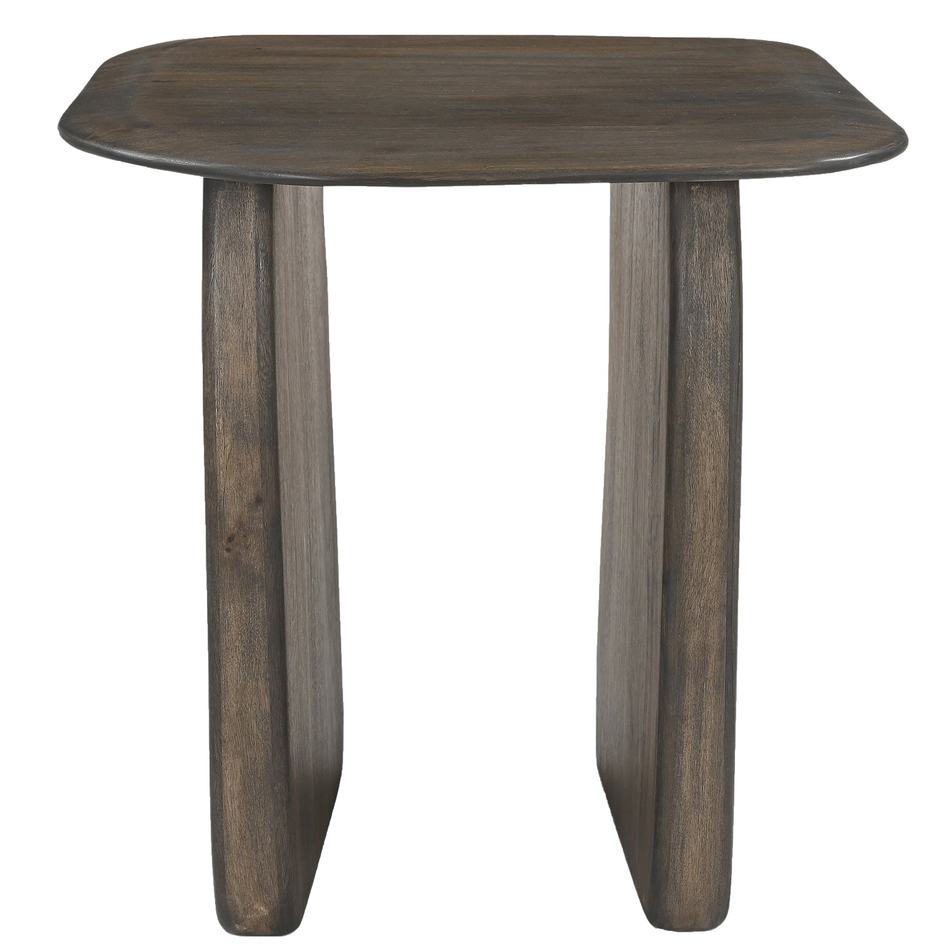 Bazul Accent Table - Mocha Solid Mango Wood Organic Shape-Accent Table-DECOROLALA