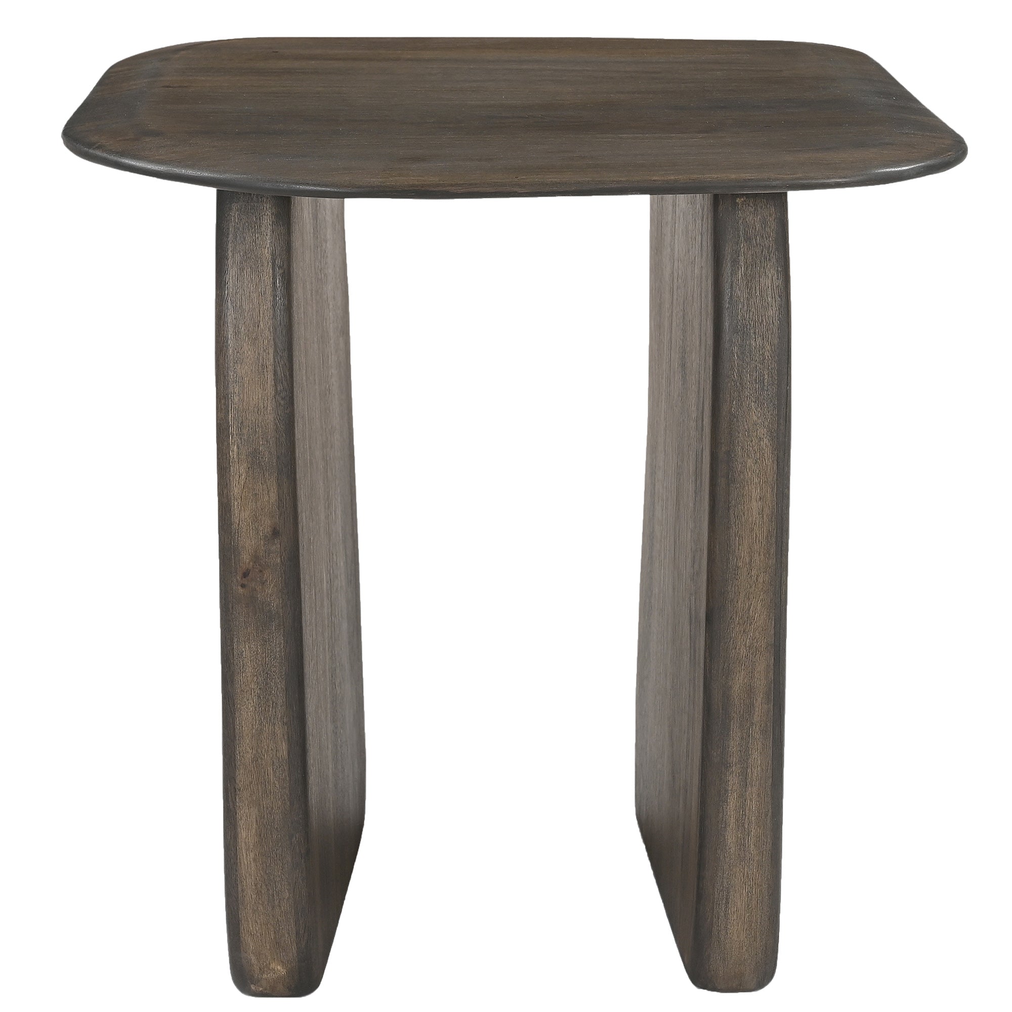 Bazul Accent Table - Mocha Solid Mango Wood Organic Shape-Accent Table-DECOROLALA