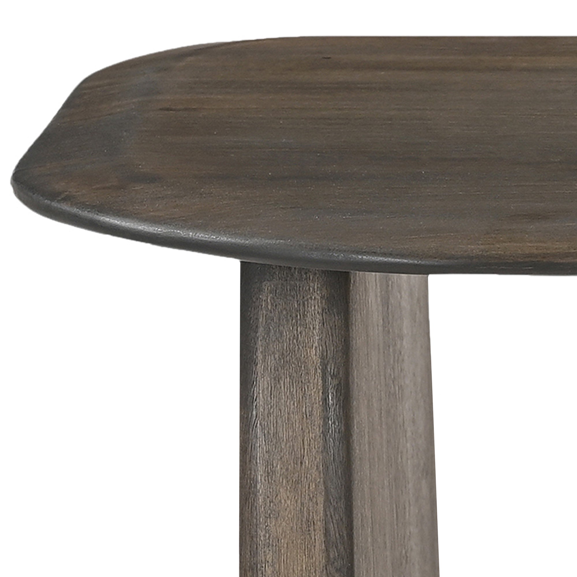 Bazul Accent Table - Mocha Solid Mango Wood Organic Shape-Accent Table-DECOROLALA
